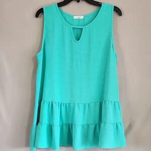 Women's Easel Flowy Top, Green, Large, Pre-Owned